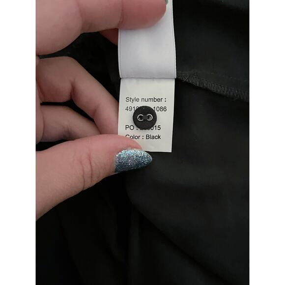 Paige Callan Black Button Front Short Sleeve Belted Pleated Hem Mini Dress Small - Picture 7 of 10